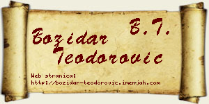 Božidar Teodorović vizit kartica